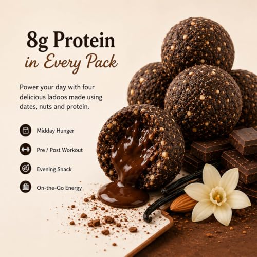 Image 3 of Roasty Tasty Dates & Dryfruit Ladoo Vanilla Chocolate 40g