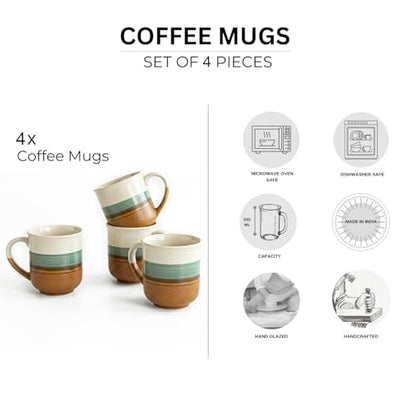 Image 5 of ExclusiveLane Zen Garden Ceramic Coffee Mugs Set of 4 330 ml
