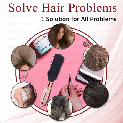 Image 7 of Majestique 8 Row Flat Series Hair Brush - Bio-Friendly Detangling Brush