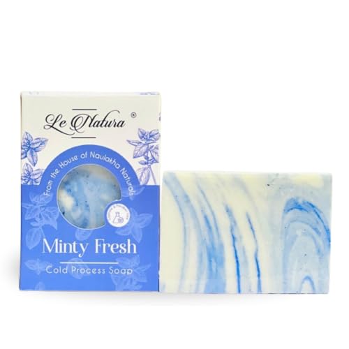 Image 1 of Pack of 1 for the product Naulakha Naturals Cold Pressed Minty Fresh Soap – Handmade, Natural & Organic Bath Bar with Fresh mint Oil | Chemical-Free, Skin Refreshing & Cooling Effect – (Pack of 2) 100g
