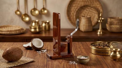 Image 3 of Bharatroots Premium Wooden Coconut Scraper Chirava 1100 Gram