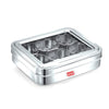 Image 1 of Default Title for the product AVIAS 6-in-1 Stainless Steel Masala/Spice Box, See-Through Lid, Plain