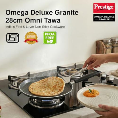 Image 3 of Prestige Omega Deluxe Granite Dosa Tawa, 280 mm, Black, Nonstick Aluminium