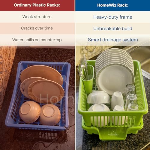 Image 8 of HomeWiz Plastic Dish Drying Rack 43x30x20 cm