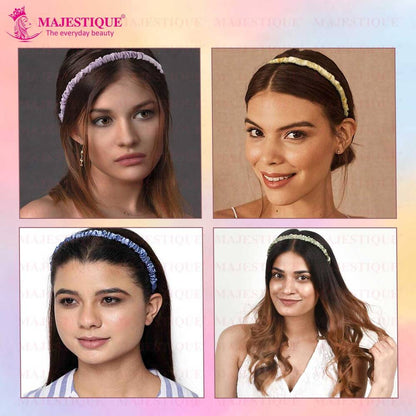 Image 5 of Majestique Satin Silk Twine Headband 4Pcs