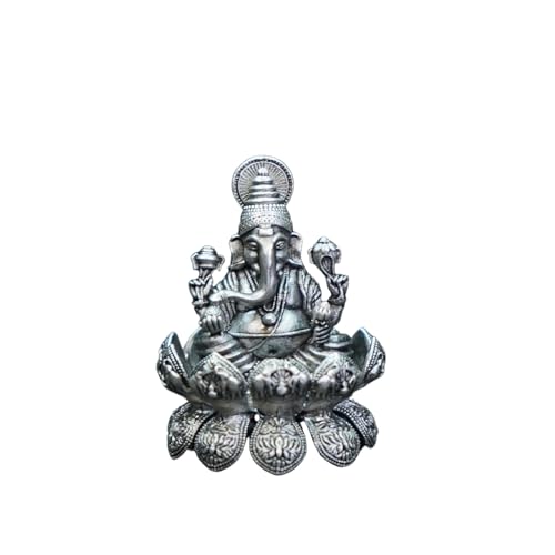 Image 1 of Default Title for the product Dista Silvers Antique Lotus Ganesh Right Trunk Sitting 28.15G