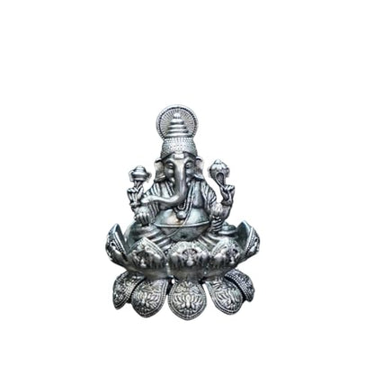 Image 1 of Default Title for the product Dista Silvers Antique Lotus Ganesh Right Trunk Sitting 28.15G
