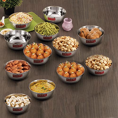 Image 15 of 12 / 600 ML for the product HAZEL Stainless Steel Bowl Set