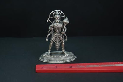Image 4 of Dista Silvers Antique Ashirwad Hanuman Standing with Mala 100.01G