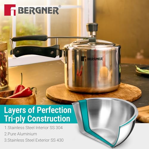 Image 7 of Bergner Argent Triply Stainless Steel Pressure Cooker