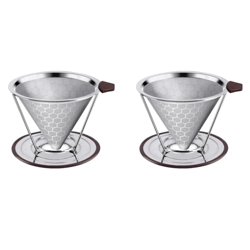 Image 2 of 2 for the product HASTHIP Pour Over Coffee Dripper 800 Mesh Stainless Steel Handle V60