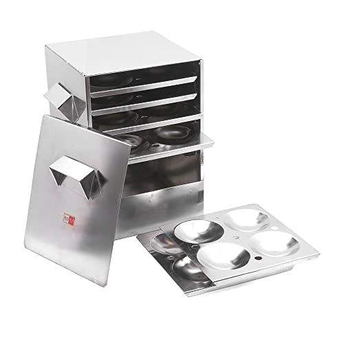 Image 3 of KCL Stainless Steel - Trivia Idly Cooker | Restaurant Type Square Shape Idli Steamer For Home | 6 Plates Idli Steamer Set | Gas Stove & Induction Compactible | Makes Soft & Fluffy Idli