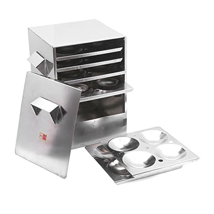 Image 3 of KCL Stainless Steel - Trivia Idly Cooker | Restaurant Type Square Shape Idli Steamer For Home | 6 Plates Idli Steamer Set | Gas Stove & Induction Compactible | Makes Soft & Fluffy Idli