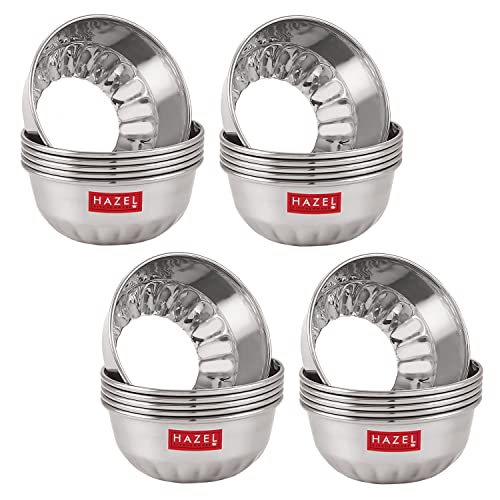 Image 1 of Default Title for the product HAZEL Stainless Steel Serving Bowl Wati Dessert Vati Katori Set of 24 300 ML Each
