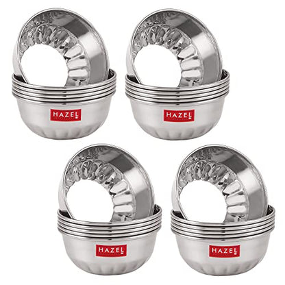 Image 1 of Default Title for the product HAZEL Stainless Steel Serving Bowl Wati Dessert Vati Katori Set of 24 300 ML Each