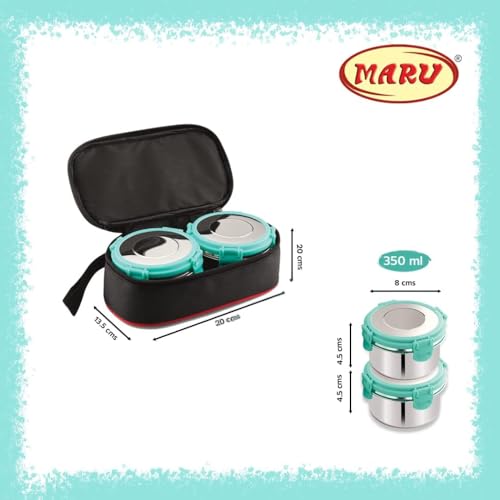 Image 2 of MARU Stainless Steel Lunch Box Set of 2, 350ML