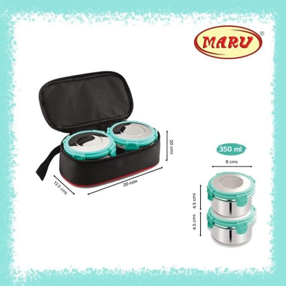 Image 2 of MARU Stainless Steel Lunch Box Set of 2, 350ML
