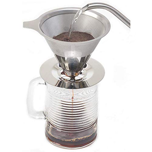 Image 6 of HASTHIP Pour Over Coffee Dripper Stainless Steel 1-6 Cup Reusable Filter