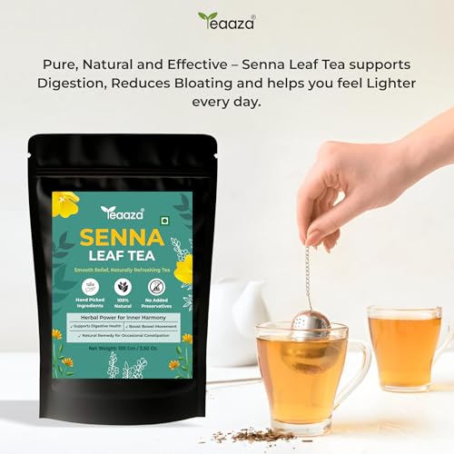 Image 3 of Teaaza Organic Senna Leaf Tea For Constipation & Digestion Loose Leaves - 100 Grams