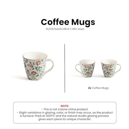 Image 6 of ExclusiveLane Spring Garden Handcrafted Ceramic Coffee Mug Set of 2, 330 ML