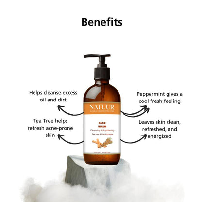 Image 3 of Natuur Face Wash Cleansing & Brightening Tea Tree, Peppermint & Frankincense