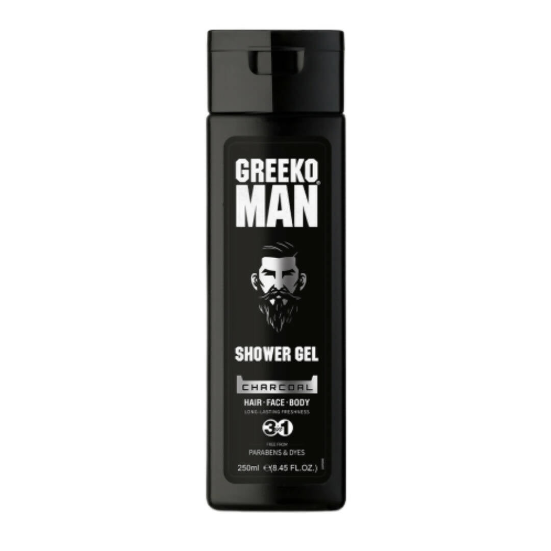 Image 1 of 250 ml / Pack of 1 for the product Vasu Healthcare Greeko Man 3 in 1 Charcoal Shower Gel