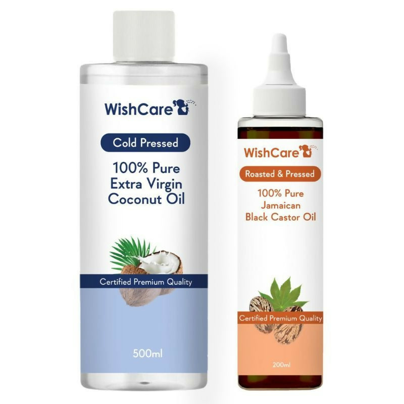 Image 1 of Wishcare 100% Pure Cold Pressed Extra-Virgin Coconut Oil & Jamaican Black Castor Oil