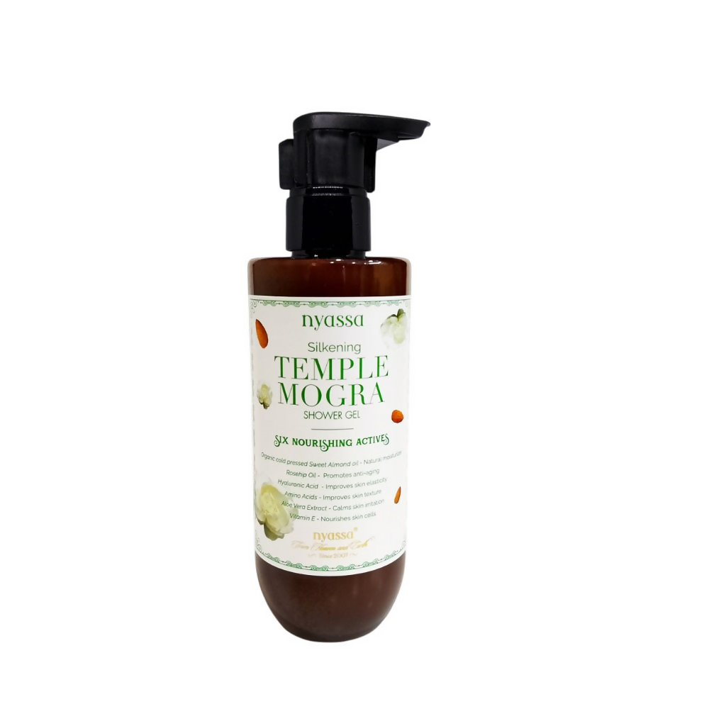 Image 1 of 215 gm / Pack of 1 for the product Nyassa Silky And Relaxing Temple Mogra Shower Gel With 6 Nourishing Actives