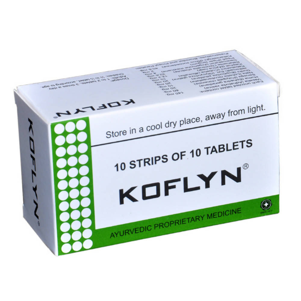 Image 1 of 100 tabs for the product J & J Dechane Ayurvedic Koflyn Tablets