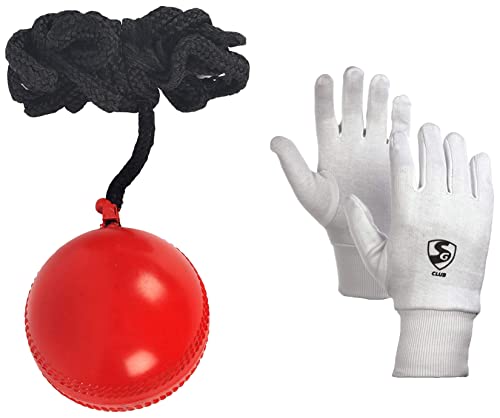 Image 1 of Default Title for the product SG PVC Iball with Cord Adult Club Cricket Inner Gloves