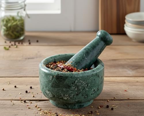 Image 1 of Default Title for the product KLEO Natural Stoneware Mortar and Pestle Set 5-Inch Width
