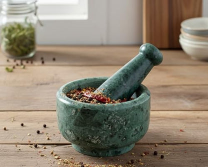 Image 1 of Default Title for the product KLEO Natural Stoneware Mortar and Pestle Set 5-Inch Width