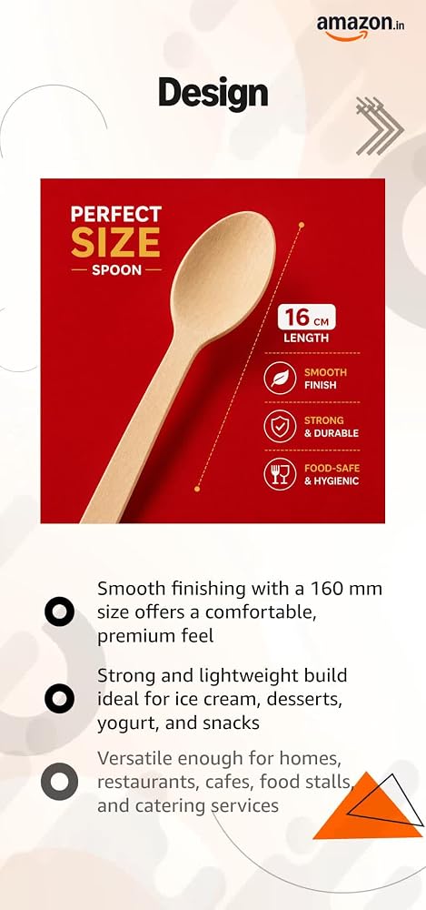 Image 3 of Careswipe Disposable Wooden Spoons 160 mm 100 Pack