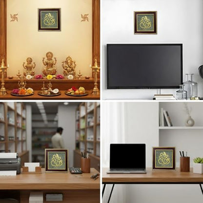Image 5 of Astrotalk Ganesh Ji on Raw Pyrite Frame | Ganesh Idol for Home Decor with Pyrite Stone Frame | Ganesh Vastu Items for Home & Office | Gift for Man & Woman | 19x19x1 cm | 1 Piece
