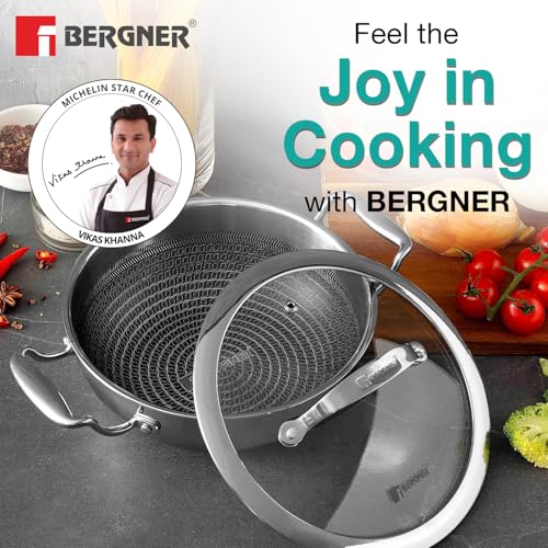 Image 3 of BERGNER Hi-Tech TriPly Stainless Steel Kadai 20cm 1.5L