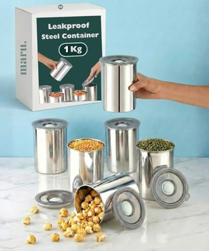 Image 1 of 1kg- 6 for the product MARU Steel Airtight Storage Containers for Kitchen