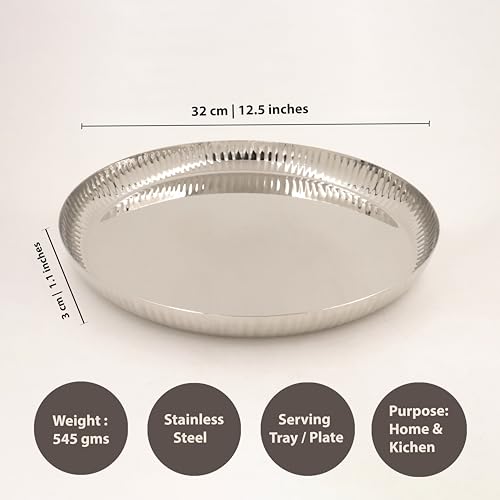 Image 11 of Spillbox Stainless Steel Hammered Tiffin Plate