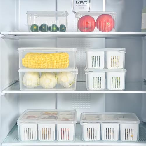 Image 3 of HomeWiz Fridge Storage Containers Large 6-Grid
