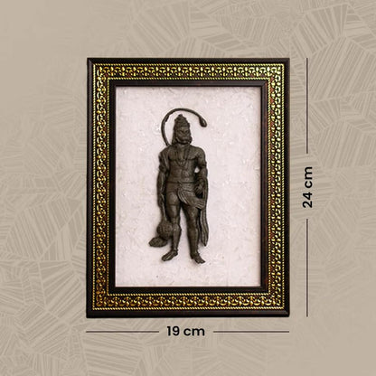 Image 6 of Astrotalk Pyrite Hanuman Ji on Selenite Plate | Pyrite Attracts Money & Hanuman ji Photo Frame Provides Protection | Decor Items for Home & Office | Gift for Man & Woman | 19x24x1 cm | 1 Piece