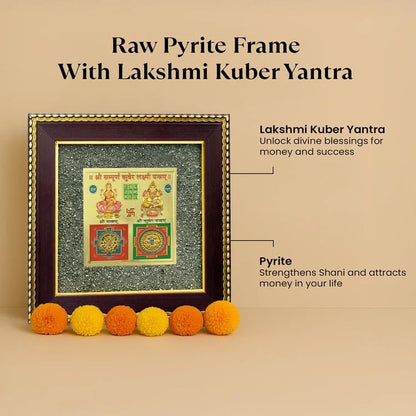 Image 7 of Astrotalk Ghar Samriddhi Combo | Shree Yantra & Lakshmi Kuber Yantra | Pyrite Stone Frame for Money & Success | Home Decor vastu Items for Home & Office | Gift for Man & Woman | 19x19x1 cm | 2 Piece