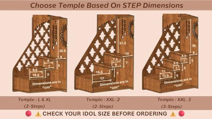 Image 6 of STEPn'SPACE Wooden Temple Pooja Mandir XXL 2 Steps Size - W48xD38xH70 cm