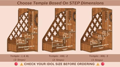 Image 6 of STEPn'SPACE Wooden Temple with 3 Steps & LED Size XXL- W48 x D38 x H70 cm