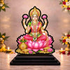 Image 1 of Default Title for the product Lakshmi MATA Lotus Wooden MDF Printed Idol with Stand, 4 x 5 Inch, Pooja Room Decor, Home Temple Mandir Decoration, Religious Gift
