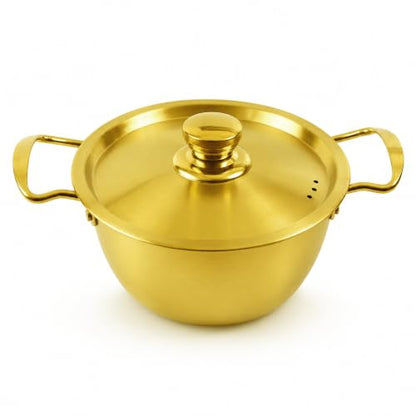 Image 3 of Spillbox Stainless Steel Gold Coated Serving Bowl with Lid (Small)