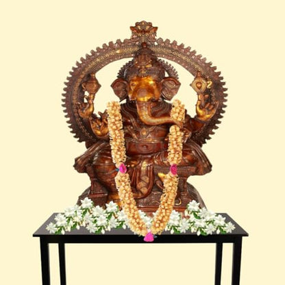 Image 5 of Sandalwood Garland- Chandan Scented Photo Frame Mala- Natural Chandan Mala - Sandalwood Mala Garland (24 Inches)