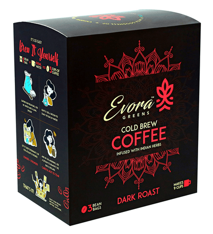 Image 1 of Default Title for the product Evora Greens Cold Brew Coffee Bean Bag (50gm Each) Dark Roast