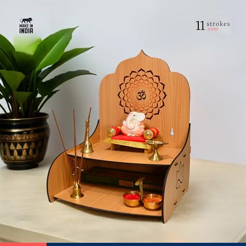 Image 5 of 11 Strokes Samarpan Wooden Pooja Mandir for Home Small Size