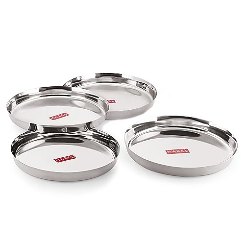 Image 1 of Default Title for the product HAZEL Stainless Steel Plates Set 25.5 cm Pack of 4