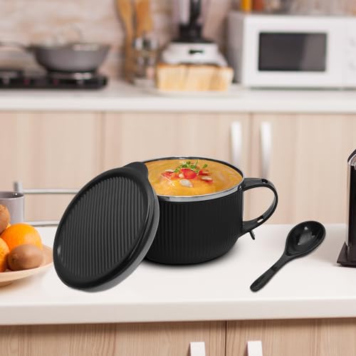 Image 3 of Jaypee Plus Stainless Steel Ribtok Meal Bowl Soup Bowl with Lid & Spoon 900ml