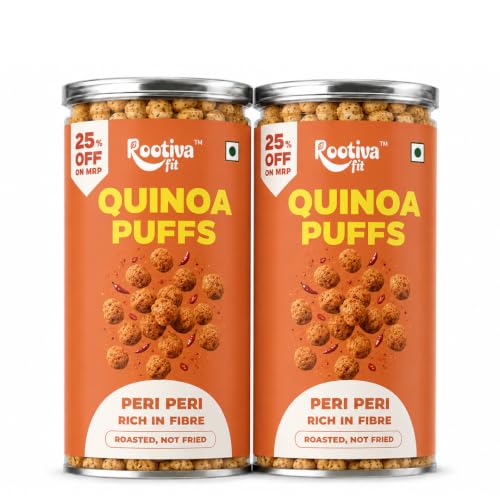 Image 1 of Default Title for the product ROOTIVAFIT Quinoa Puffs Peri Peri Flavour 80 g Pack of 2